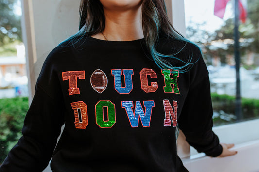 MK311 -Touch Down Sequin Beaded LS Tee