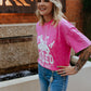 MK349 Life is a Rodeo Mineral Washed Tee - Pink