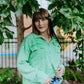 MK316 Quinn Double Gauze Oversized Button Shirt - Green