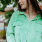 MK316 Quinn Double Gauze Oversized Button Shirt - Green