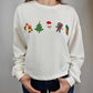 MK580 Sequin Santa Christmas LS Crop Tee