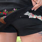 MK370 Cow skull Embroidery Skort