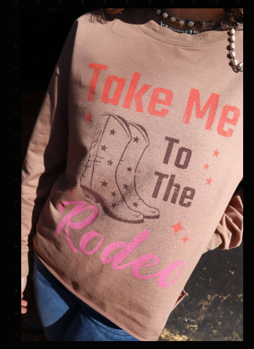 MK309 Take Me to the Rodeo Light Weight Sweatshirt - White