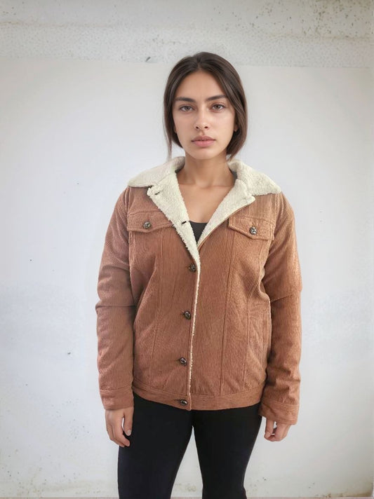 MK818 Corduroy Fleece Lined Jacket