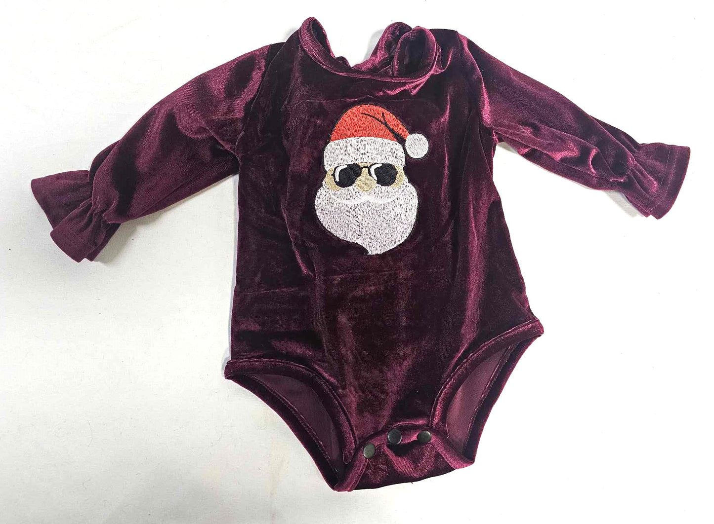 MK145 Baby Santa Velvet Onesie - Jade