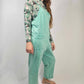 MK470 Acid Washed Jumpsuit - Turquoise