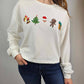 MK580 Sequin Santa Christmas LS Crop Tee -PLUS