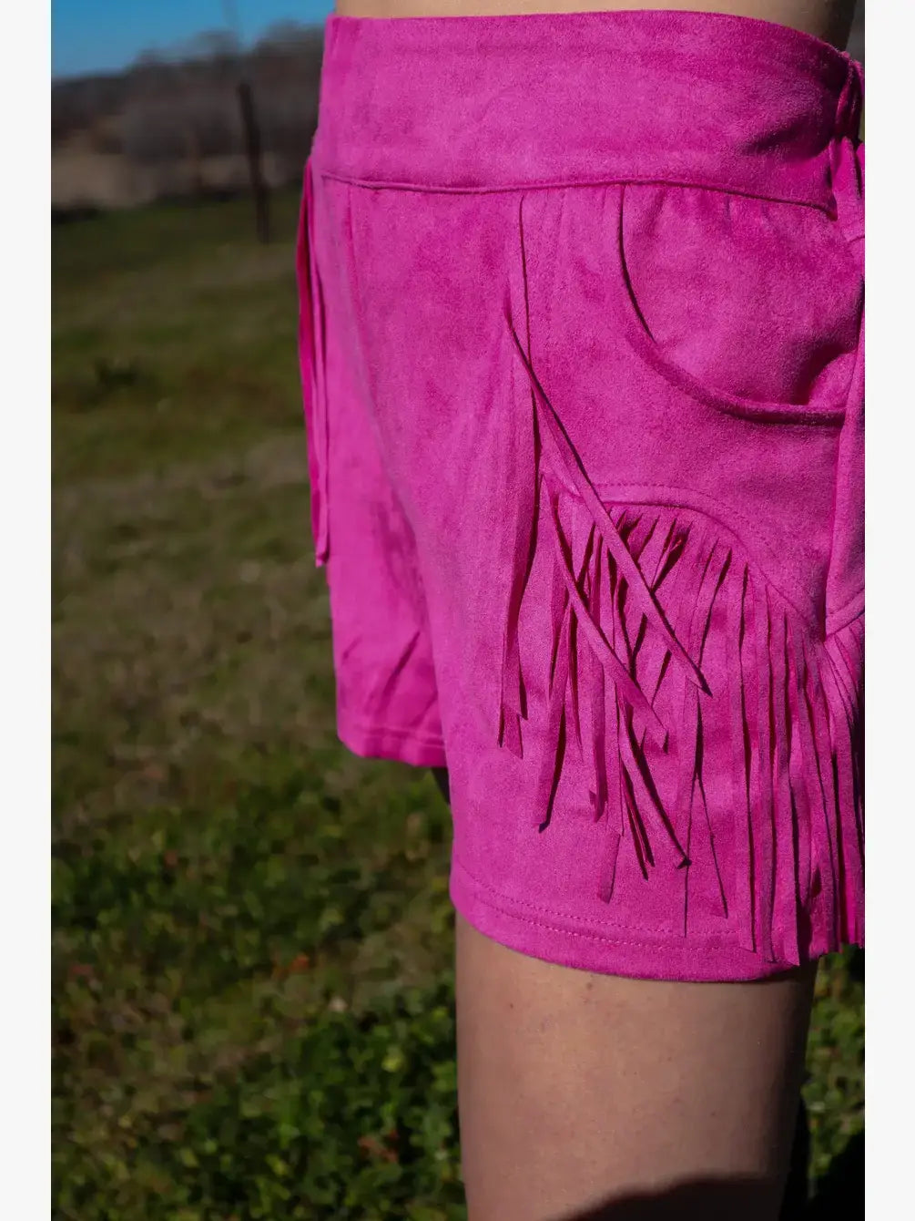Pink suede shorts sales