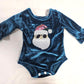 MK145 Baby Santa Velvet Onesie - Black